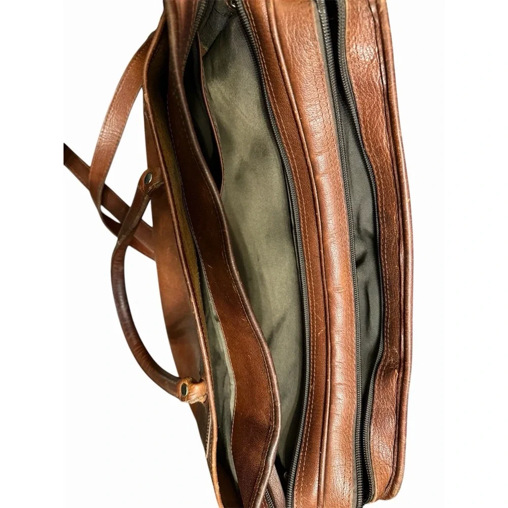 VINTAGE ORVIS Leather‎ Briefcase Messenger Laptop Bag - With SHOULDER STRAP